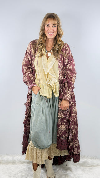 Jaded Gypsy Whispering Blooms Duster Wine