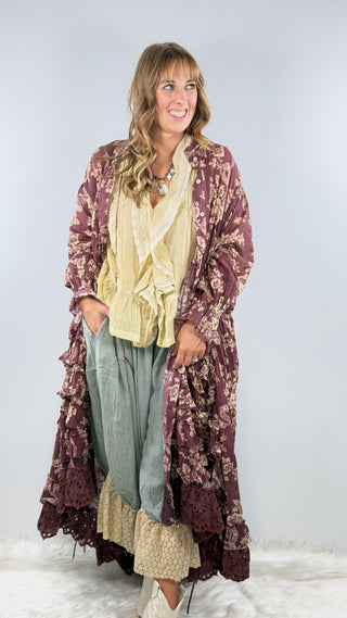 Jaded Gypsy Whispering Blooms Duster Wine