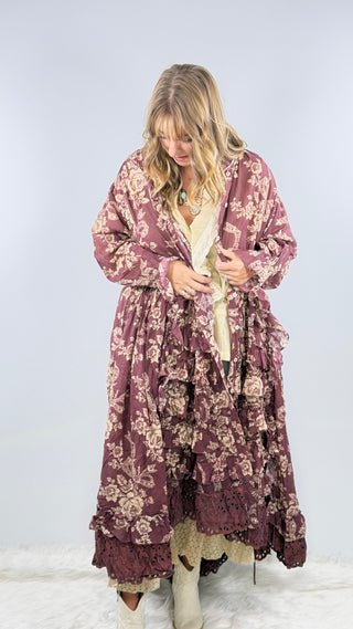 Jaded Gypsy Whispering Blooms Duster Wine