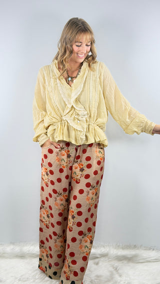Jaded Gypsy Starlight Drift Pants Ruby Dot