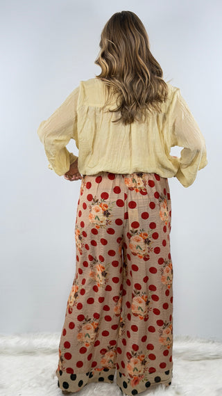 Jaded Gypsy Starlight Drift Pants Ruby Dot