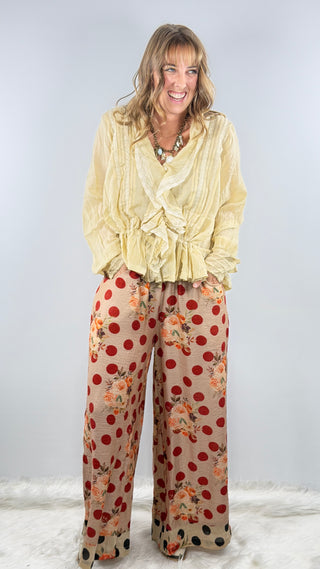 Jaded Gypsy Starlight Drift Pants Ruby Dot
