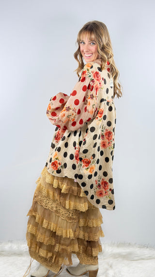 Jaded Gypsy Harvest Treasures Tunic Midnight Dot