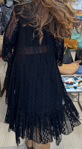 Backstage Pass Black Lace and Crochet Cardigan