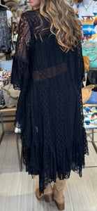 Backstage Pass Black Lace and Crochet Cardigan