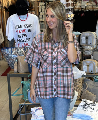 Chic Classmate Button Up Top - White Lily Boutique