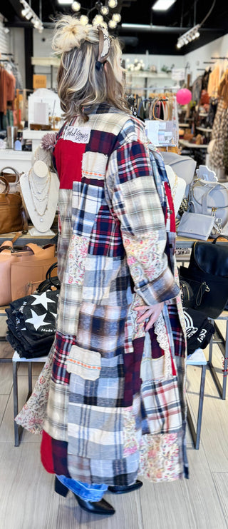 Cozy Afternoons Stroll Patchwork Jacket - White Lily Boutique
