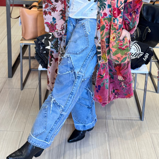 Levi Patchwork Denim Jean Pants - White Lily Boutique