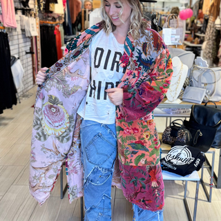 Velvet Gardens Duster Jacket - White Lily Boutique