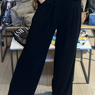 Breezy Linen Bliss Wide Leg Trousers in Black
