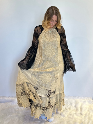 Jaded Gypsy -  Daisy Dreaming Dress Vintage Tea Stain