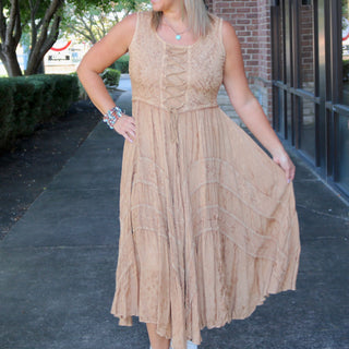 Beige boho Corset Dress