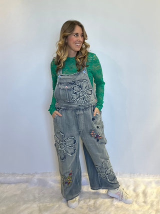 Jaded Gypsy - Trellis Lace Top  Emerald Green 