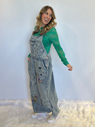 Jaded Gypsy - Trellis Lace Top  Emerald Green 