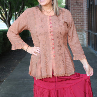 Lets Be Honest Top in Copper - White Lily Boutique