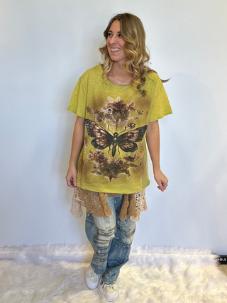 Oversized Jaded Gypsy Moon Dance Boho graphic tee with relaxed fit and vintage-inspired design