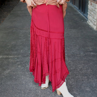 Dancing Through the Night Skirt Burgundy - White Lily Boutique