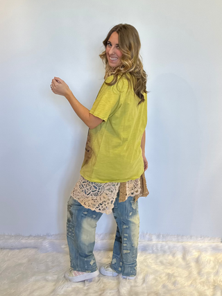 Oversized Jaded Gypsy Moon Dance Boho graphic tee with relaxed fit and vintage-inspired design