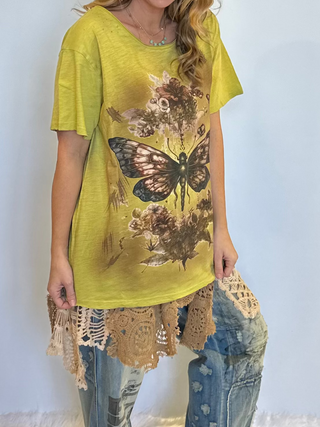 Oversized Jaded Gypsy Moon Dance Boho graphic tee with relaxed fit and vintage-inspired design