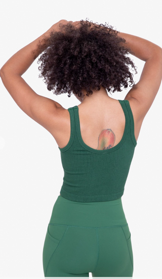 Ribbed Seamless Cropped Tank Top - White Lily Boutique