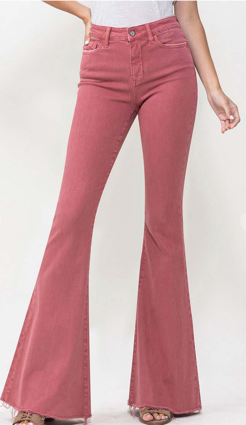 Vervet High Rise Super Flare in Mineral Red – White Lily Boutique