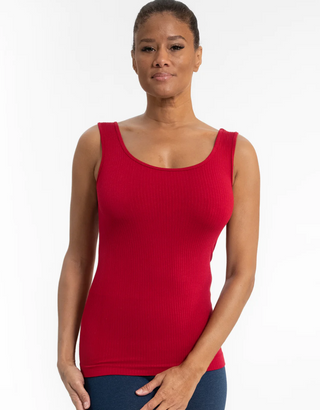 Classic V-Neck/Scoop with a Ribbed Texture Reversible Tank - White Lily Boutique