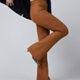 Faux Suede Flare Pants by Spanx