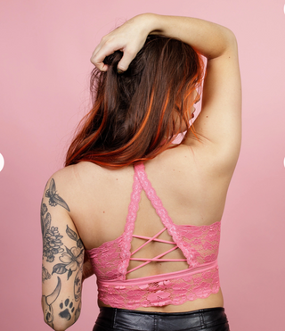 Juliette Deluxe Racerback Lace Bralette - White Lily Boutique