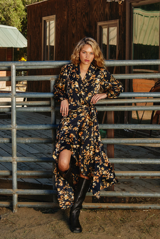Floral Nights Wrap Dress - White Lily Boutique
