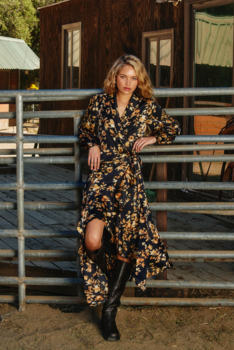 Floral Nights Wrap Dress