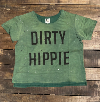 Jaded Gypsy Dirty Hippie Tee - Emerald green graphic tee with relaxed vintage inspired fit