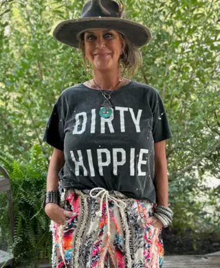Jaded Gypsy Dirty Hippie Vintage Black, vintage style graphic tee with relaxed fit