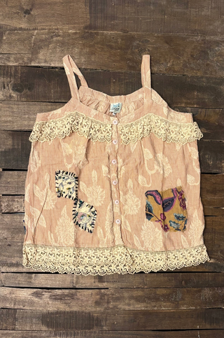 Jaded Gypsy Sweet Meadows Designer Lace Tank | 100% Cotton Boho Luxe