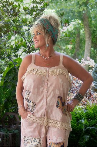 Jaded Gypsy Sweet Meadows Designer Lace Tank | 100% Cotton Boho Luxe