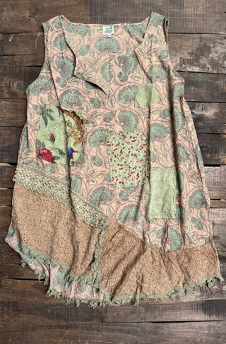 Wildflower Stroll Dress: Artisanal Cotton Patchwork by Jaded Gypsy