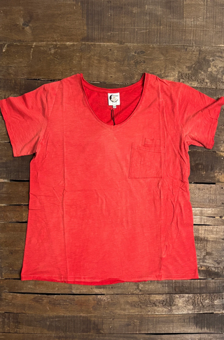 Moon Dance V-Neck Tee - Watermelon - Jaded Gypsy