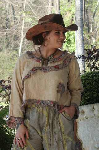 Mystic Journey Floral Ruffle Top | Jaded Gypsy Designer Cotton