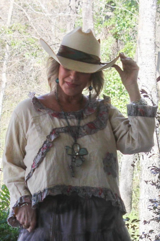 Mystic Journey Floral Ruffle Top | Jaded Gypsy Designer Cotton
