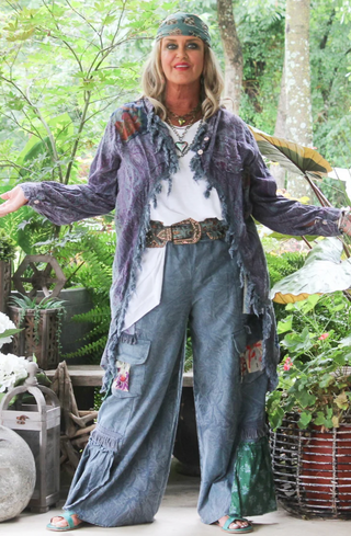 Jaded Gypsy | Moon Shade Reversible Cotton Jacket in Plum Delight