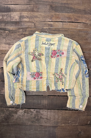 Jaded Gypsy Enchanted Dreams Jacket - Dusty Blue Stripe