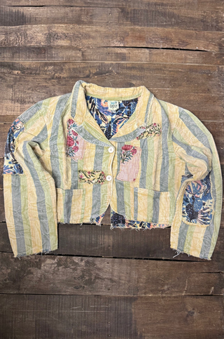 Jaded Gypsy Enchanted Dreams Jacket - Dusty Blue Stripe