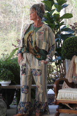 Jaded Gypsy Enchanted Dreams Jacket - Dusty Blue Stripe
