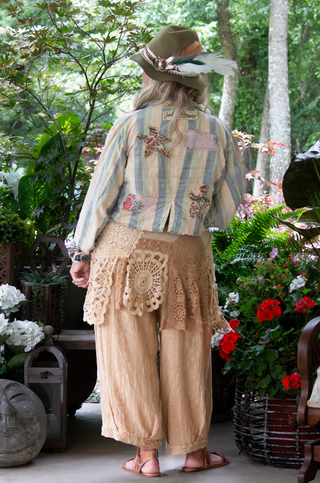 Jaded Gypsy Enchanted Dreams Jacket - Dusty Blue Stripe