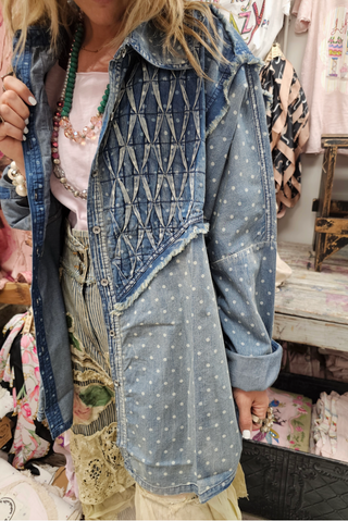 Denim Polka Dot Shirt by A Rare Bird