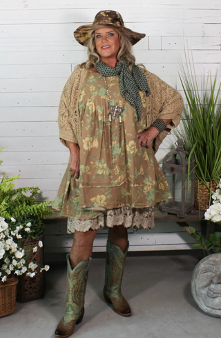 Jaded Gypsy Golden Melody Top in Oatmeal