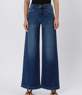Vervet High Rise Slightly distressed Tummy Control Barrel Jeans