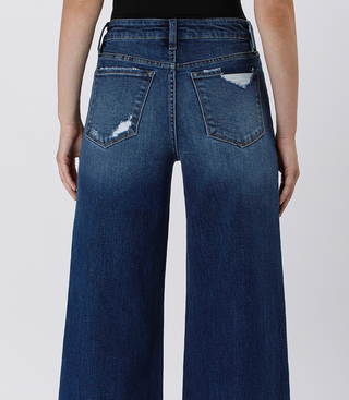High Rise Waist Slightly Distressed Detail Tummy Control Jean - White Lily Boutique