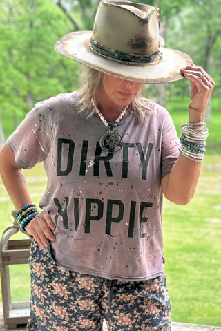 Jaded Gypsy Dirty Hippie Tee Vintage Navy