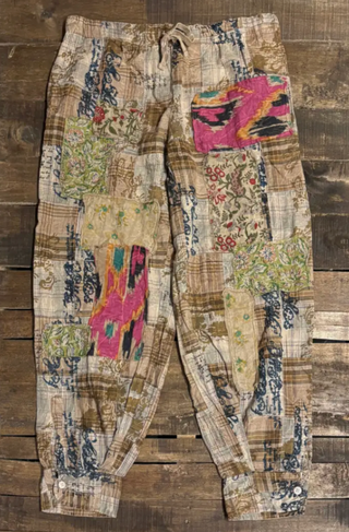 Jaded Gypsy Arms Length Wide-leg pants with relaxed boho drape and easy elastic waist. 
