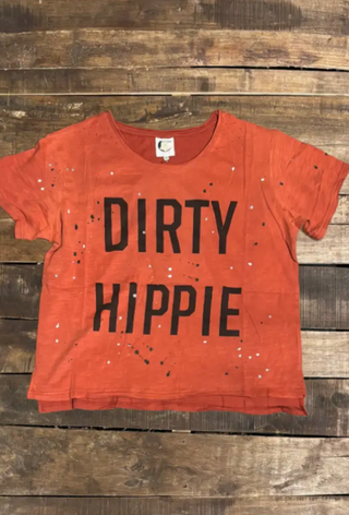 Jaded Gypsy Dirty Hippie Rust colored vintage style graphic tee with relaxed fit